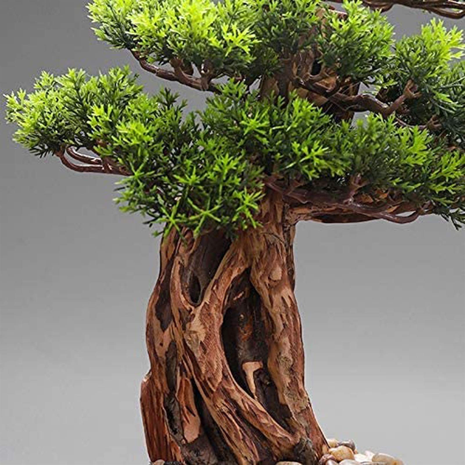 Amazon｜偽の盆栽 セラミック植木鉢の中国風の盆栽の木の自然根彫刻の